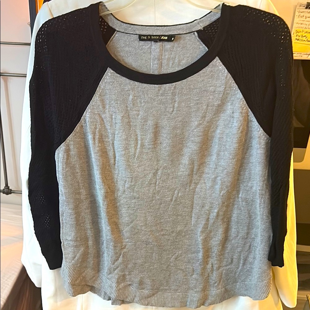 Rag and Bone/Jean Women's Gray and Black Sweater Medium